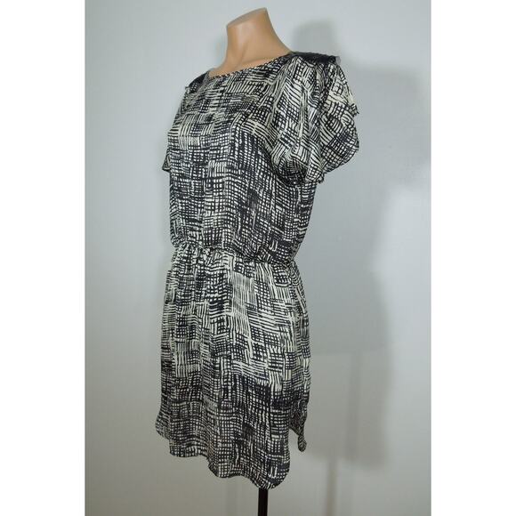 AKIRA BLACK LABEL Mini Dress S SMALL Black Sequin Embellished Printed Fabric - Picture 3 of 7